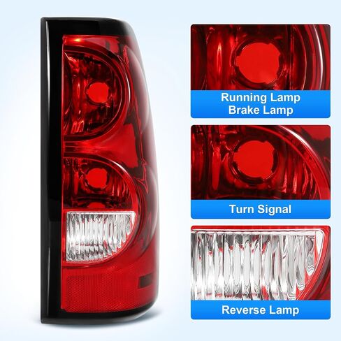 ELH Tail Lights Assembly Fit For 2003 2004 2005 2006 Chevy Silverado 03 Silverado 04 Silverado 05 Silverado 06 Silverado Rear Brake Lamp Black Trim Left And Right Side in Saudi Arabia