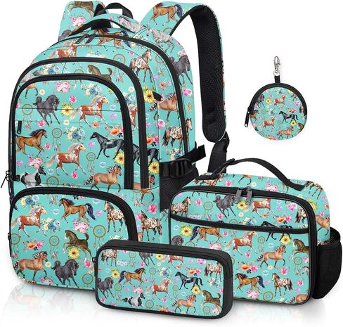 Kids Backpack with Lunch Box, Backpack for Girls with Pencil Case and Coin Purse, School Bookbag for Student in Saudi Arabia