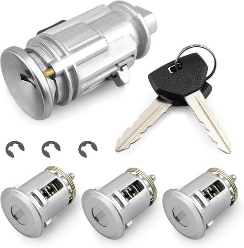مفتاح الإشعال مفتاح مفتاح القفل أسطوانة و Door Lock Cylinder Fit لـ Jeep Wrangler TJ 1998-2001 مع 2 مفاتيح استبدال 5003843AB 4746311 703719 DL4815 DL6946 in Kuwait