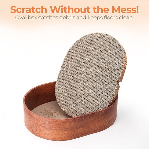 سرير للقطط من كومساف، سرير خدش للقطط بيضاوي، خدش للقطط السيزال للقطط الداخلية، مخلب طحن للقطط، سرير متين للخدش للقطط الصغيرة، بدون حطام ولا فوضى، يحمي أريكة سجاد الأثاث in Kuwait