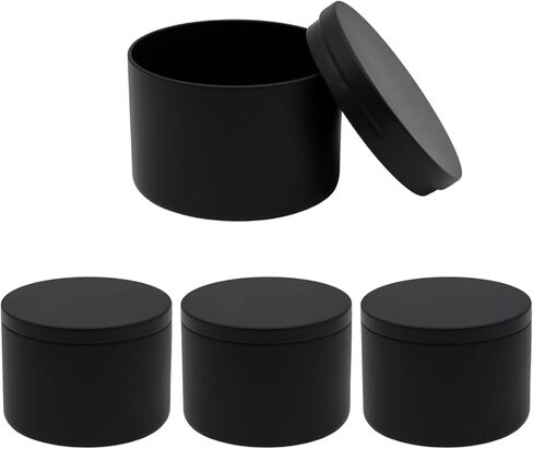 JAKOUE 4 pcs Candle Tins,8oz Metal Tins,Candle Containers for Candle Making,Arts Crafts,Storage Container,Storing Spices,80mm*60mm/3.15"*2.36" in Kuwait