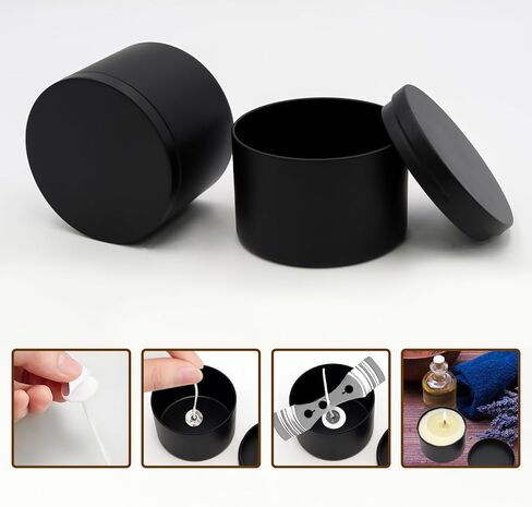 JAKOUE 4 pcs Candle Tins,8oz Metal Tins,Candle Containers for Candle Making,Arts Crafts,Storage Container,Storing Spices,80mm*60mm/3.15"*2.36" in Kuwait