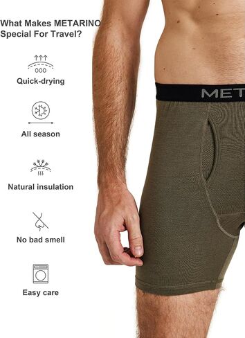 ملخصات ملاكمة في Metarino Men Wool - ملخصات ملاكمة للغاية مع الرائحة المضادة للمشي لمسافات طويلة والسفر والراحة اليومية in Kuwait
