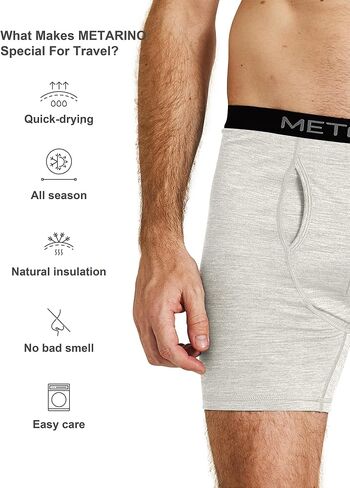 ملخصات ملاكمة في Metarino Men Wool - ملخصات ملاكمة للغاية مع الرائحة المضادة للمشي لمسافات طويلة والسفر والراحة اليومية in Kuwait