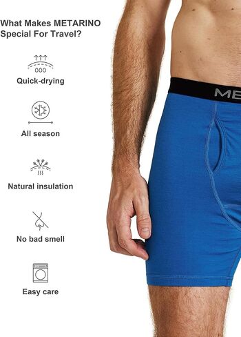 ملخصات ملاكمة في Metarino Men Wool - ملخصات ملاكمة للغاية مع الرائحة المضادة للمشي لمسافات طويلة والسفر والراحة اليومية in Kuwait
