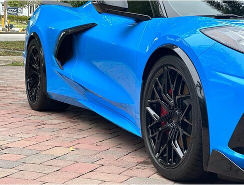 4pcs مقربة من الأمامية والخلفية من أجل Corvette C8 2020-2025 Stingray/Z51/Z06 Fender Flares تمديد صب ADD ON WHEELS ARCH GUARD (أسود لامع) in Kuwait