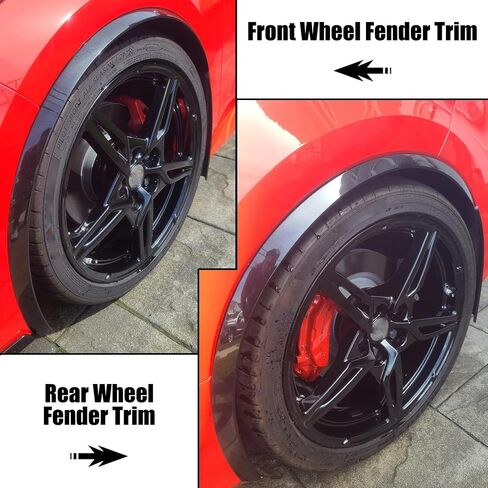 4pcs مقربة من الأمامية والخلفية من أجل Corvette C8 2020-2025 Stingray/Z51/Z06 Fender Flares تمديد صب ADD ON WHEELS ARCH GUARD (أسود لامع) in Kuwait
