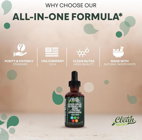 قطرات ملحق السائل التغذية النظيف-2 عبوة-مع الزنك ، L-tyrosine و Ashwagandha in Kuwait
