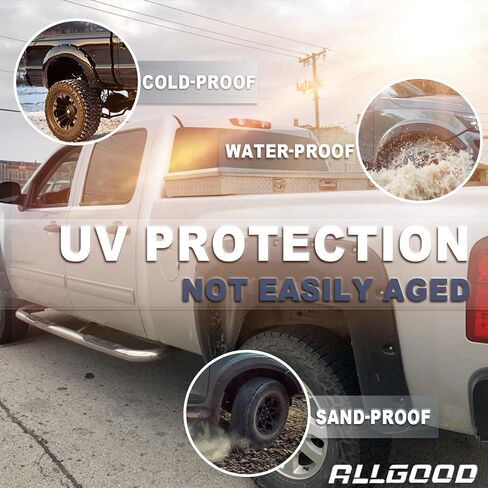 مشاعل Allgood Fender ، مجموعة مضيئة العجلات 4pcs (الأمامية+الخلفية+اليسار+اليمين) متوافقة مع Chevy Silverado 1500 2007-2013 / 2007-2014 Silverado 2500HD 3500HD 78.7 " / 97.6" (ليس بشكل داكن) in Kuwait