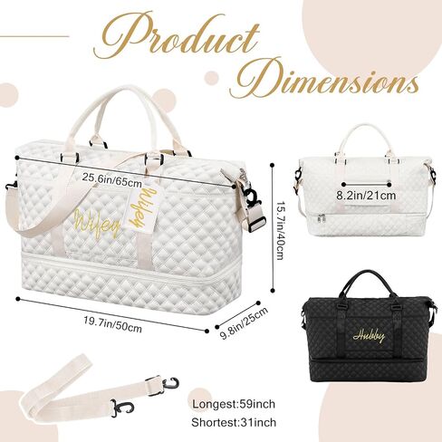 4 PCS MR و MRS Duffel Bag مجموعة 2 أكياس صالة ألعاب رياضية في شهر العسل مع مقصورة أحذية وعلامتين للأمتعة لزفاف الزفاف هدية شهر العسل in Saudi Arabia