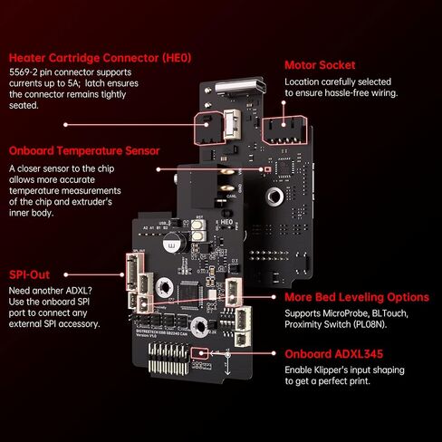 BIGTREETECH EBB SB2209 CAN (RP2040) لوحة القطع الطارد لوضع Voron Stealthburner UART يدعم كليبر CANBus على متن ADXL345 Max31865 in Kuwait