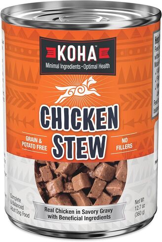 KOHA Minimal Ingredient Chicken Stew for Dogs, High Protein Limited Ingredient Dog Food, 12.7oz Cans (Case of 12) in Kuwait