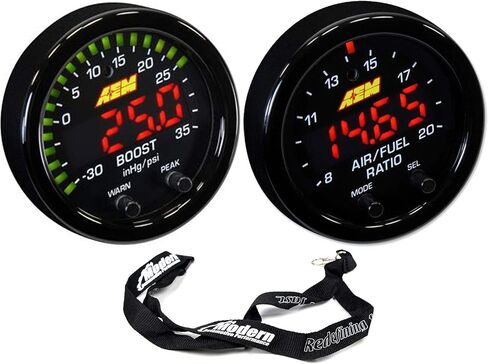 AEM 52mm X-Series Sterge مجموعة عريضة النطاق/الوقود uego و Boost ضغط 35psi 2.5bar w/خريطة الحبل الأسود in Saudi Arabia