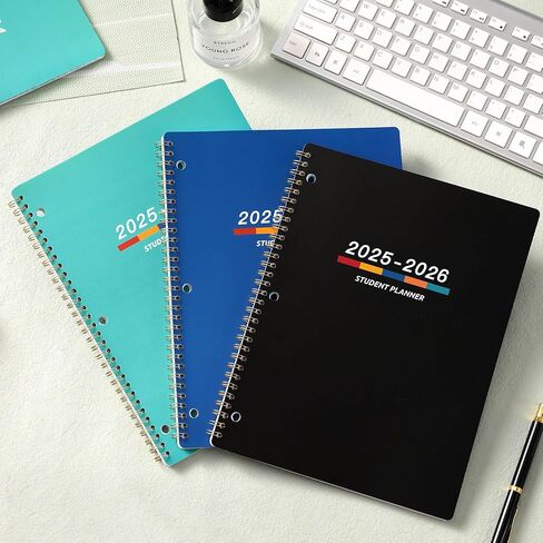 مخطط الطلاب 2024-2025 - مخطط أكاديمي 2024-2025 من يوليو 2024 - يونيو 2025، 11 بوصة × 9 بوصة، مخطط دروس أسبوعي مزود بملصقات وأهداف الأسبوع وعلامات تبويب مطبوعة وتجليد ذهبي مزدوج السلك in Kuwait