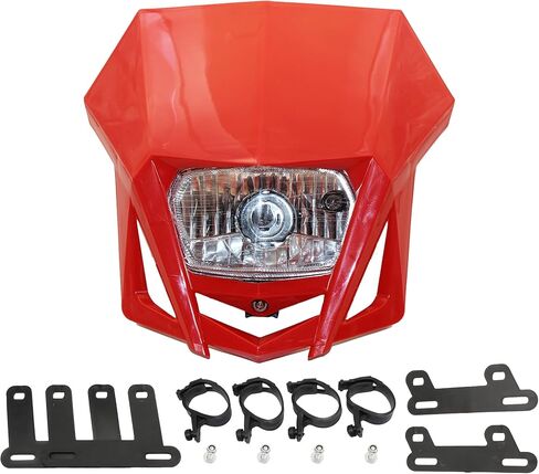 Dirt Bike Halogen Headlight,Motorcycle Front Headlamp Kit Compatible with KLX XR CRF DRZ RMZ RM WR YZ XT XT TTR 85 125 150 230 250 450 F X-White in Saudi Arabia