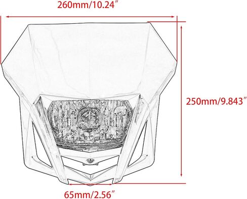 Dirt Bike Halogen Headlight,Motorcycle Front Headlamp Kit Compatible with KLX XR CRF DRZ RMZ RM WR YZ XT XT TTR 85 125 150 230 250 450 F X-White in Saudi Arabia