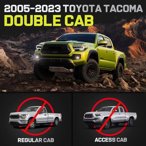 BINARY STAR Running Boards Compatible with 2005-2023 Toyota Tacoma Double Cab/Crew Cab. Off-Road Side Steps, Two-Stair Step Bars, Black Rock Sliders, 6 Inch Nerf Bars for Truck, Three Steps. in Saudi Arabia