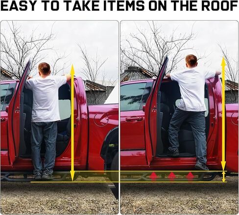 BINARY STAR Running Boards Compatible with 2005-2023 Toyota Tacoma Double Cab/Crew Cab. Off-Road Side Steps, Two-Stair Step Bars, Black Rock Sliders, 6 Inch Nerf Bars for Truck, Three Steps. in Saudi Arabia