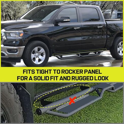 BINARY STAR Running Boards Compatible with 2005-2023 Toyota Tacoma Double Cab/Crew Cab. Off-Road Side Steps, Two-Stair Step Bars, Black Rock Sliders, 6 Inch Nerf Bars for Truck, Three Steps. in Saudi Arabia