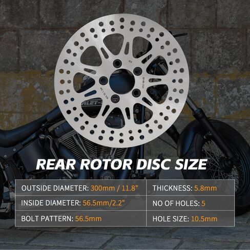 TOFR 11.8" Rear Brake Rotor Disc for Harley TOURING Street Glide Electra Glide Road King Road Glide Ultra Custom Special 2008-2021 in Saudi Arabia