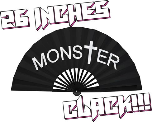 تعبير Tees Little Monster Garge Clack Clack Fan - مروحة Diva Pop Diva قابلة للطي ، مثالية للمهرجانات والهتاف - Born This Way Mayhem Style in Saudi Arabia