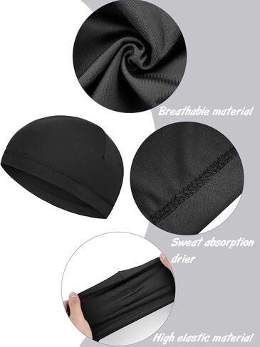 Geyoga 6 Pcs Skull Cap for Kids Helmet Liner Youth Wave Cap for Sport Football Basketball Ski Cycling Outdoor Activities(c,c) Black in Saudi Arabia