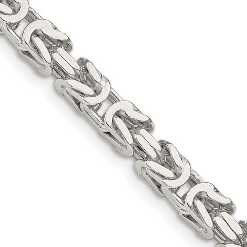 Diamond2Deal Sterling Silver 4.25mm Byzantine Stain Necklace in Kuwait