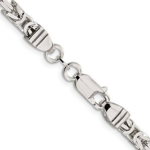 Diamond2Deal Sterling Silver 4.25mm Byzantine Chain Necklace in Saudi Arabia