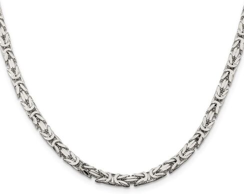 Diamond2Deal Sterling Silver 4.25mm Byzantine Chain Necklace in Saudi Arabia