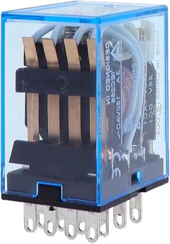 1PCS My4NJ Relay 4PDT 4NO 4NC AC12V/24V/110V/220V 5A 240V AC LED مؤشر 10A تيار 35 ملم DIN RAIL MOUNT (48V-AC) in Saudi Arabia