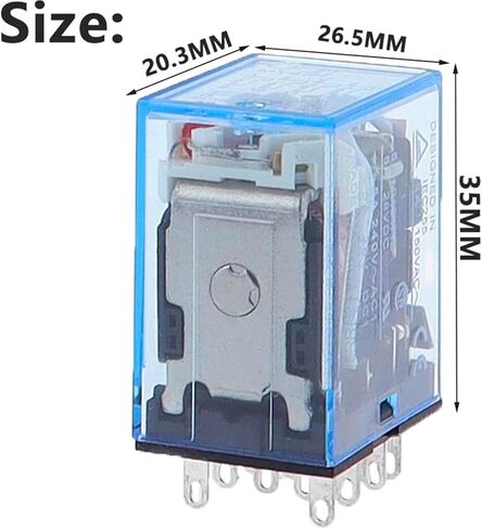 1PCS My4NJ Relay 4PDT 4NO 4NC AC12V/24V/110V/220V 5A 240V AC LED مؤشر 10A تيار 35 ملم DIN RAIL MOUNT (48V-AC) in Saudi Arabia