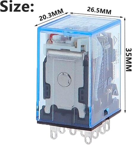 1PCS My4NJ Relay 4PDT 4NO 4NC AC12V/24V/110V/220V 5A 240V AC LED مؤشر 10A تم تصنيف 35 ملم DIN Rail Mount (380V-DC) in Saudi Arabia