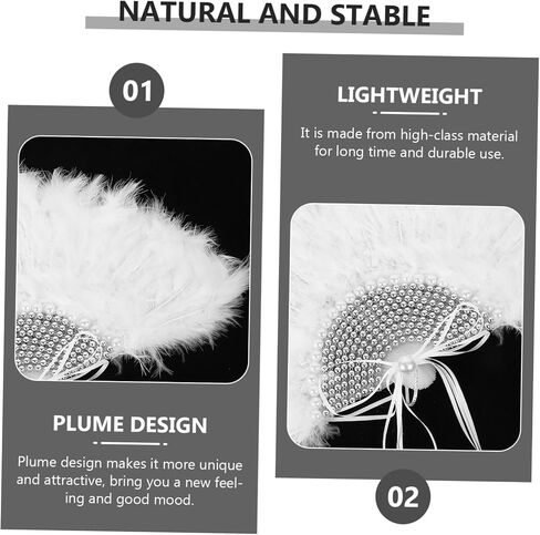 GLEAVI Handheld Wedding Fan Unique Plume Design Bridal Dance Fan for Stage Performance Elegant Accessory for Women for Weddings and Special Events in Saudi Arabia