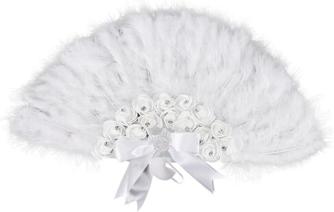 GLEAVI Wedding Bride Fan Decorative Handmade Plume Design Fan for Festivals and Parties for Photography Props and Summer Cooling in Saudi Arabia