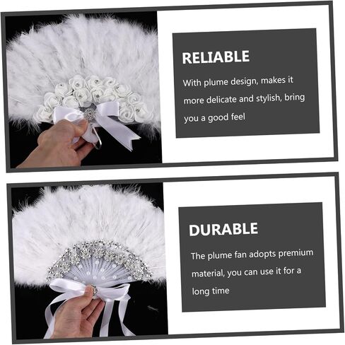 GLEAVI Wedding Bride Fan Decorative Handmade Plume Design Fan for Festivals and Parties for Photography Props and Summer Cooling in Saudi Arabia