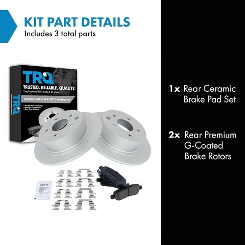 TRQ Rear Ceramic Brake Pads & Rotors Kit Compatible with 2010-2017 Volvo XC60 in Saudi Arabia