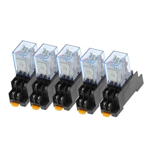 AC DC 12V-380V 5A DPDT 8 ترحيل طاقة دبابيس مع مؤشر الضوء الأحمر ومقبس-MY2NJ HH52P التتابع للأتمتة الصناعية (DC-12V) in Kuwait