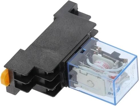 5-Pack AC/DC 12V-380V 5A DPDT Power Relay with Socket, 8 Pins, Red Indicator Light, MY2NJ Model, CE Certified (AC-12V) in Saudi Arabia