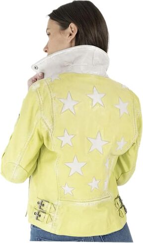 MAURITIUS Christy Star Detail Leather Jacket in Kuwait