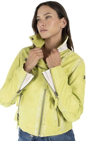 MAURITIUS Christy Star Detail Leather Jacket in Kuwait