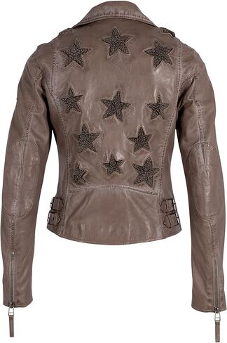 MAURITIUS Christy Star Detail Leather Jacket in Kuwait