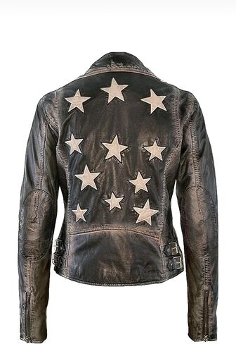 MAURITIUS Christy Star Detail Leather Jacket in Kuwait