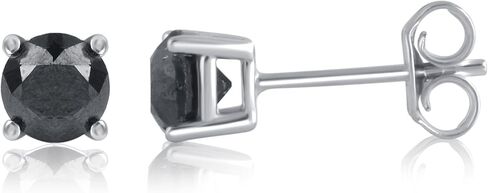 3.00 CTTW مستديرة أقراط مسمار الماس الأسود في الفضة الاسترليني in Kuwait