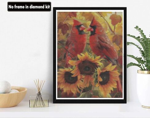 VAIIEYO 5D DIY Diamond Art Kits for Adults Red Bird, Diamond Painting Animal, Paint by Numbers Full Drill Round Rhinestone Craft Canvas for Home Wall Decor Gift 12x16 inch-21 in Saudi Arabia