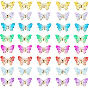 YUNXI 40 جهاز كمبيوتر شخصى الملونة فراشة سحر فراشة المعلقات فراشة مجوهرات المينا لأقراط أساور قلادة DIY حالة الهاتف مقطع الشعر الحرفية صنع المجوهرات in Kuwait