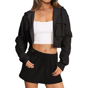 Laslulu Women's up udies sweatshirts fleece sweatshirts sweatshirts zip jukets 2025 Fashion Trendy Fall Outfits in Kuwait