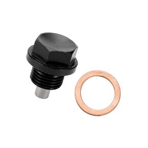 Universal Oil Pan Screw Oil Drain Plug Sump Drain Nut Bolt, M18x1.5, Aluminium Alloy, Black, 1 Set Stable in Kuwait