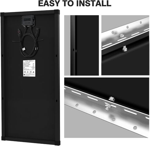200 Watt Solar Panel, 24% High-Efficiency Monocrystalline PV Module, 9BB Cell Half-Cut Technology Solar Panel 12V/24V for RV Marine Rooftop Farm Battery and Other Off-Grid Applications in Kuwait