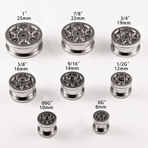 Ear Tunnels Plugs 316 Stainless Steel Ear Gauges Hypoallergenic Earrings Expander Stretcher Piercing Body Jewelry 2PCS in Saudi Arabia
