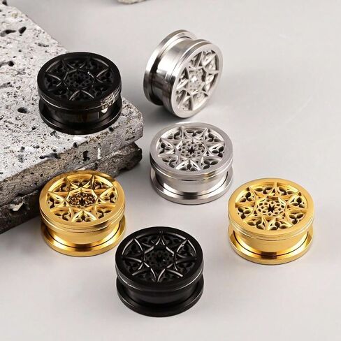 Ear Tunnels Plugs 316 Stainless Steel Ear Gauges Hypoallergenic Earrings Expander Stretcher Piercing Body Jewelry 2PCS in Saudi Arabia